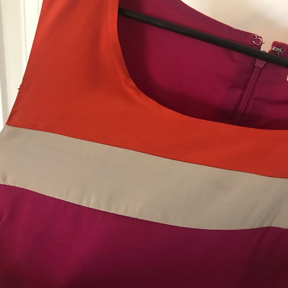 Banana Republic magenta, orange,and grey dress